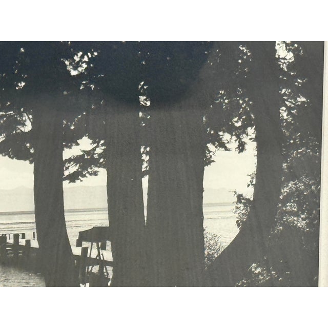 Photography Black & White Tahoe Boat in Dock Photograph, Framed For Sale - Image 7 of 12