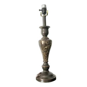 Late 20th Century Metal Lamp With Marble Motif