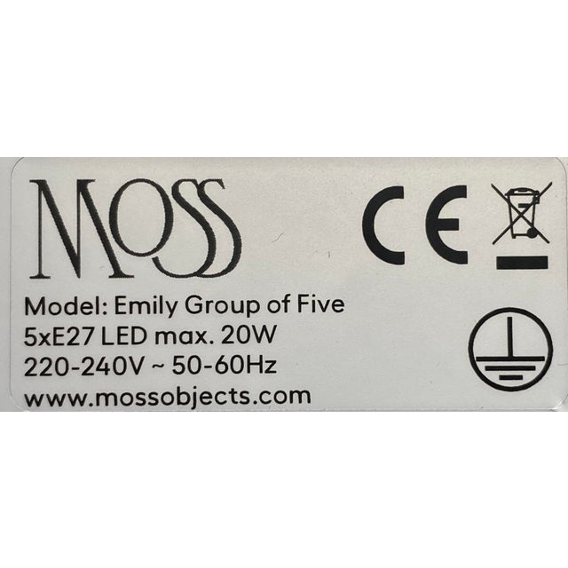 Not Yet Made - Made To Order Emily Group of Five Hanging Lamp with Oxidized Shades from Moss Objects For Sale - Image 5 of 6