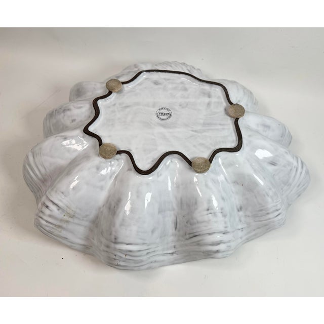 2010s Vietri Incanto Mare White Shell Centerpiece Bowl 18” For Sale - Image 5 of 12