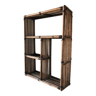 Mid 20th Century Vintage Bamboo Wall Shelf For Sale
