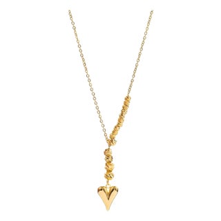 Romantic Golden Heart Harmony Necklace For Sale
