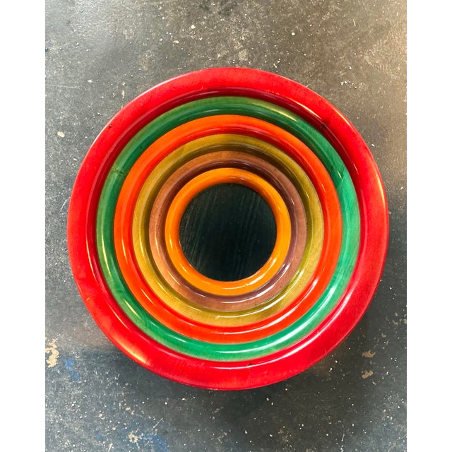 Vintage Italian Manzoni Pietro Stacked Wooden Centerpiece Bowl For Sale - Image 12 of 12