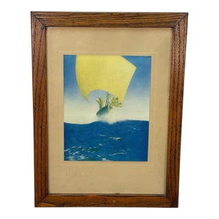 Antique 1906 Maxfield Parrish Prince Codadad Framed Lithograph - 15x20 For Sale
