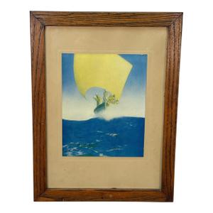 Antique 1906 Maxfield Parrish Prince Codadad Framed Lithograph - 15x20