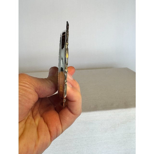 Mid 20th Century Vintage Silver-Tone Metal Coasters- Set of 4 For Sale - Image 5 of 5