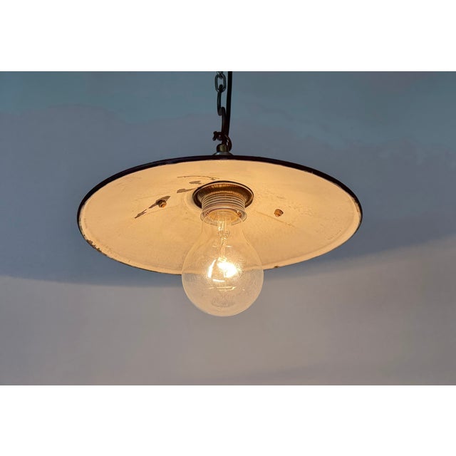 Industrial Green Enamel Light, 1950s For Sale - Image 10 of 18