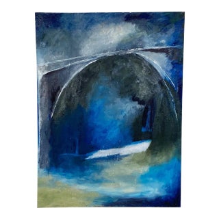 Bridge in Blue, American Circa 1950 For Sale