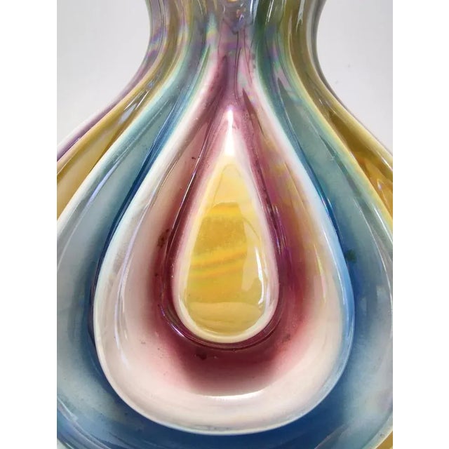 Vintage Ceramic Vase with Iridescent Colors attributed to Italo Casini, Italy, 1950s For Sale - Image 10 of 13