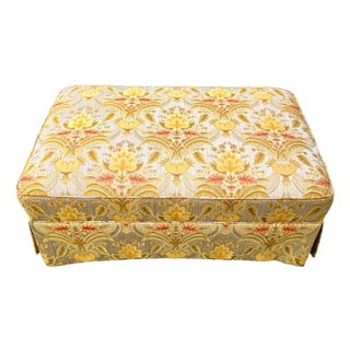 Sherrill Damask Jacquard Tapestry Cotton Rolling Ottoman For Sale