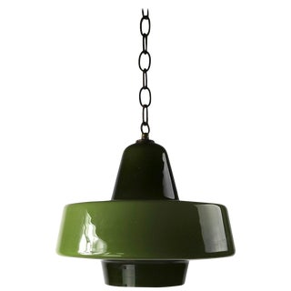 Michael Bang for Holmegaard Green Glass Hanging Globes For Sale