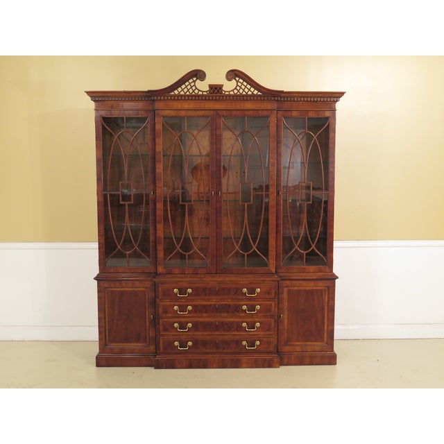 1990s Traditional Henredon Aston Court Collection Walnut Breakfront