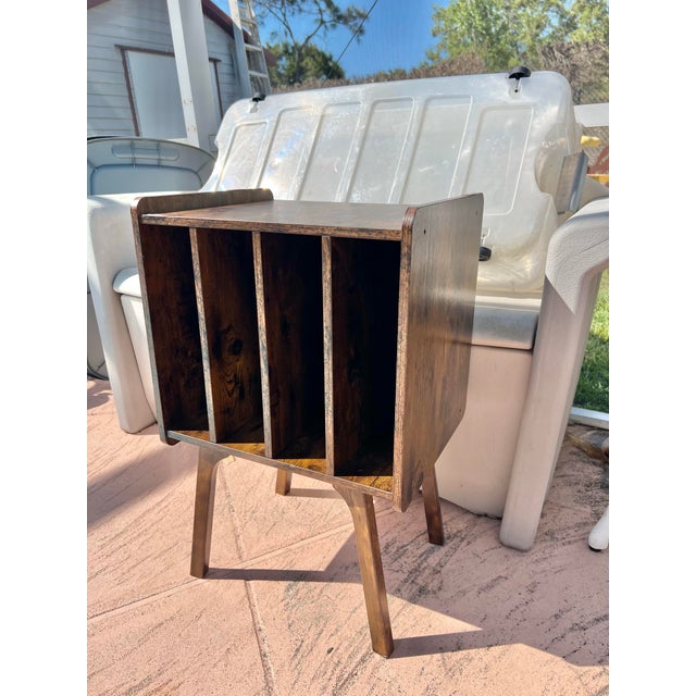 2010s Vintage Record Player Stand With Storage For Sale - Image 5 of 7