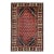 Vintage Turkish Village Area Rug, Hand-Knotted Wool, Red & Navy, 1950s, 3' x 5' For Sale