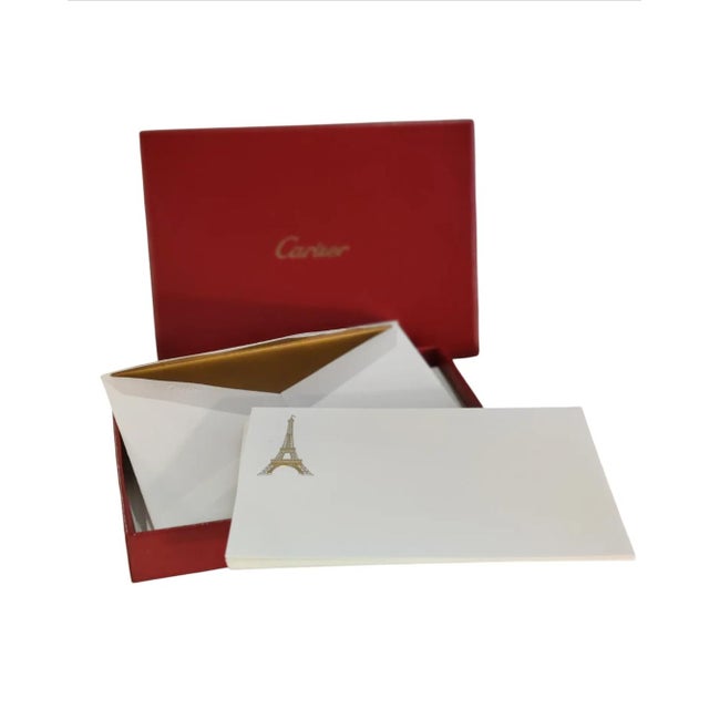 French Cartier Luxury Eiffel Tower Embossed Stationery For Sale - Image 3 of 12
