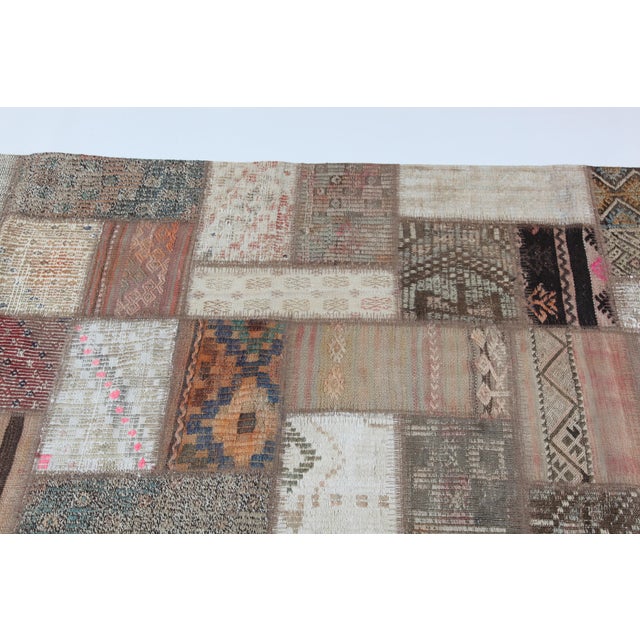 Textile Modern Patchwork Kilim Rug Made From Vintage Anatolian Tribal Arts - 5' 6'' X 7' 7'' For Sale - Image 7 of 9