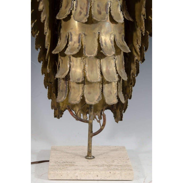 1970s Curtis Jere Abstract Brutalist Owl Table Lamp For Sale - Image 5 of 6