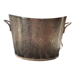 Hammered Metal Ice Bucket, 1970s For Sale
