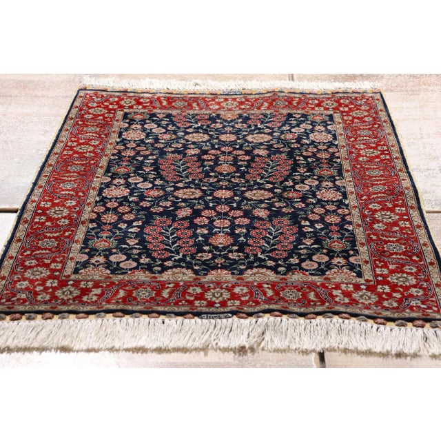Vintage Turkish Silk Hereke Rug, 02'01 X 03'00 For Sale - Image 10 of 11