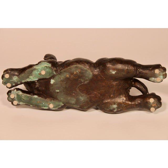 Metal 1940s English Traditional Bronze Bulldog For Sale - Image 7 of 13