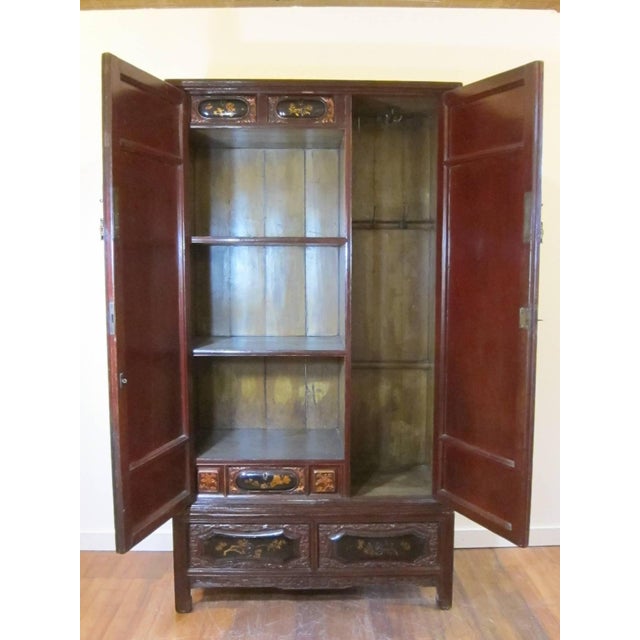 Asian 19th Century Gilt Painted Cabinet For Sale - Image 3 of 11