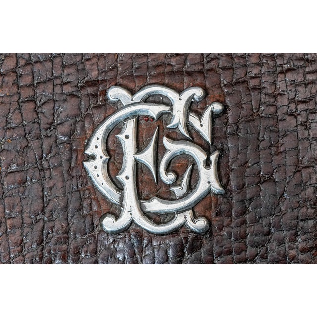 Victorian Victorian Antique Leather Sterling Silver Cigar Case Holder Tobacciana For Sale - Image 3 of 11