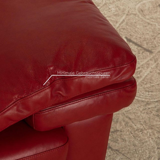 Leather Three-Seater Red Sofa from Willi Schillig For Sale - Image 4 of 11