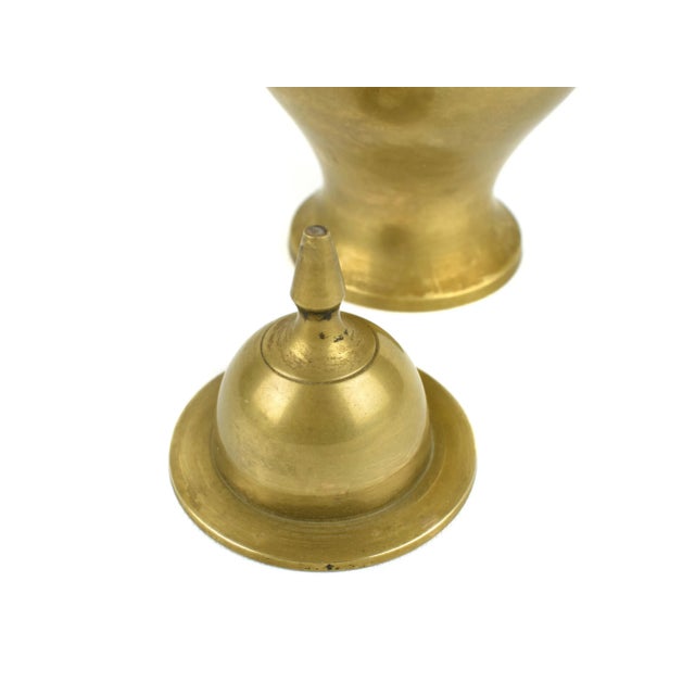 Mid-Century Modern Mid 20th Century Small Solid Gold Brass Lidded Urn For Sale - Image 3 of 5