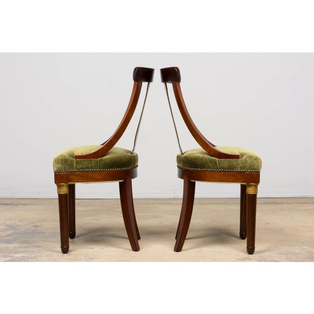 Set of 8 Early 19th Century French Empire Mahogany Gondola Dining Chairs For Sale - Image 12 of 18