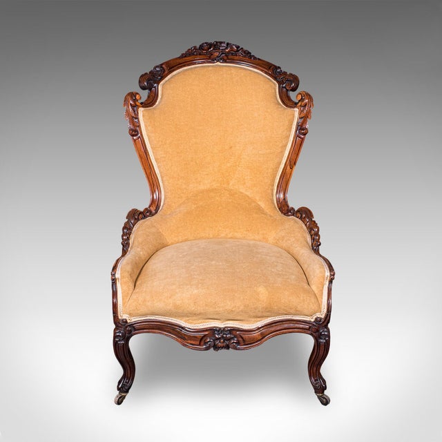 Antique Colonel's Salon Chair & Stool, English, Parlour Seat, Early Victorian For Sale - Image 4 of 12