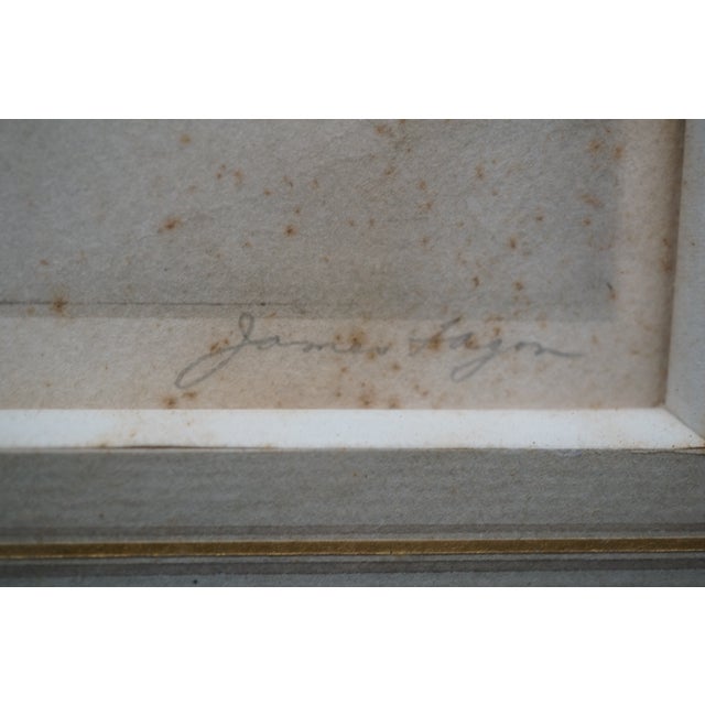 Black Antique James Fagan Signed Solitude Rowboat Marsh Seascape Etching 23" For Sale - Image 8 of 11