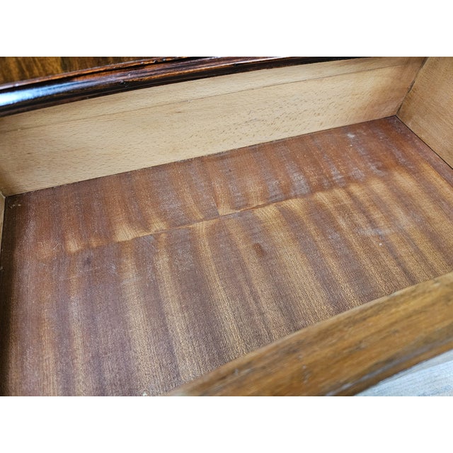Chippendale Dressing Table in Walnut Burl and Brass, 1940 For Sale - Image 16 of 18