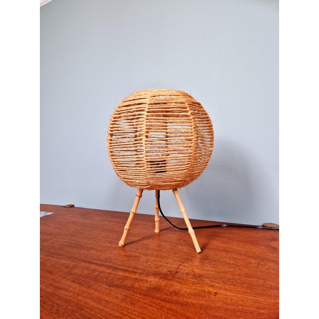 Vintage Tripod Rope Table Lamp, 1960s For Sale - Image 11 of 13
