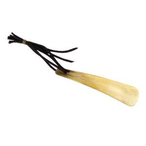 Mid 20th Century Natural Buffalo Horn Shoehorn With Leather Strap