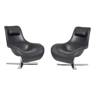 Pair of "Mart" Leather Lounge Chairs Attributed to Antonio Citterio for B&b Italia For Sale