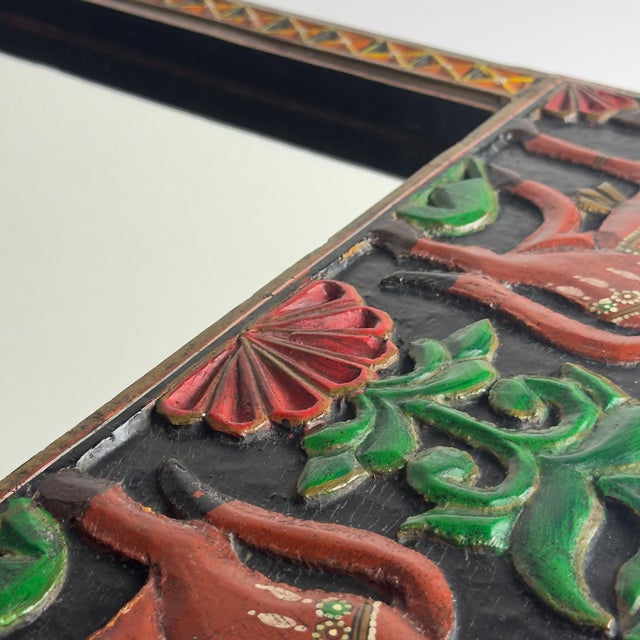 Vintage Wooden Wall Mirror, India, 1970s For Sale - Image 10 of 18