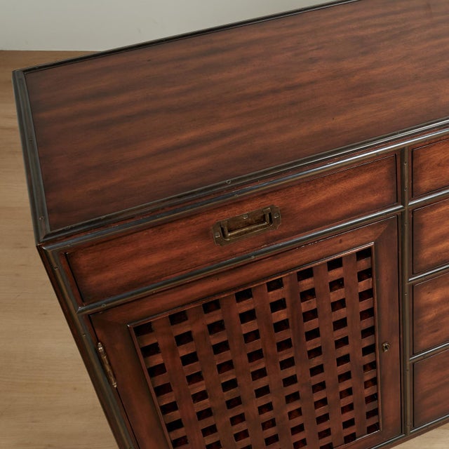 Vintage British Colonial Style Credenza or Chest by Theodore Alexander For Sale - Image 10 of 15