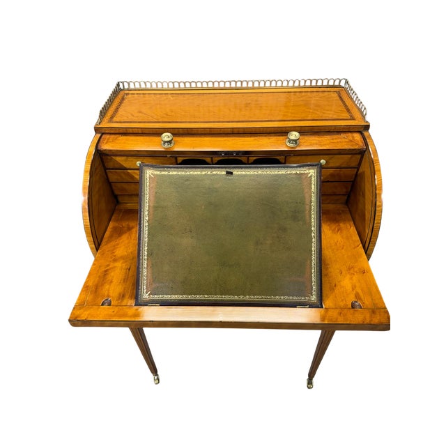 Late 19th Century English Satinwood Roll Top Desk, Circa 1890 For Sale - Image 11 of 14