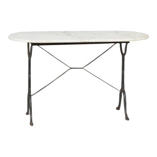 19th Century French Parisian Cast Iron and Marble Bistro Table For Sale