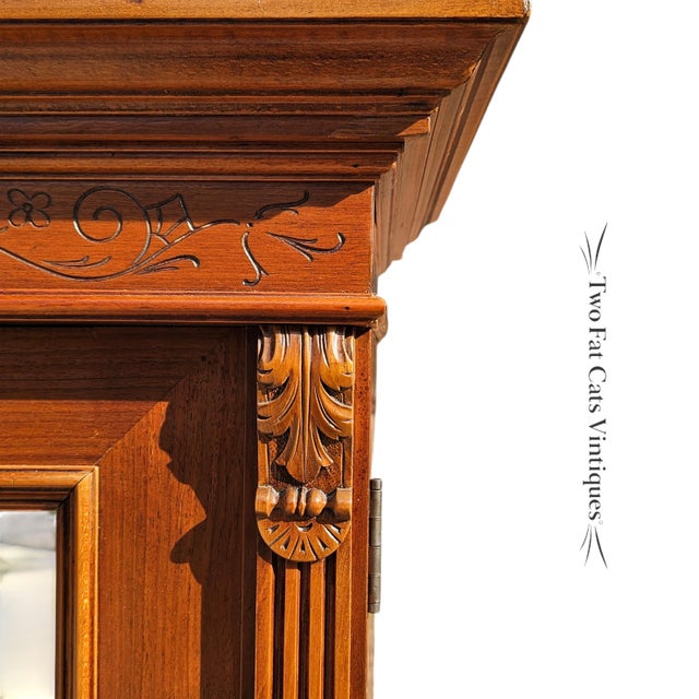 Antique Victorian Mirrored Wardrobe | Armoire | Linen Press | Circa 1880–1910 For Sale - Image 10 of 18