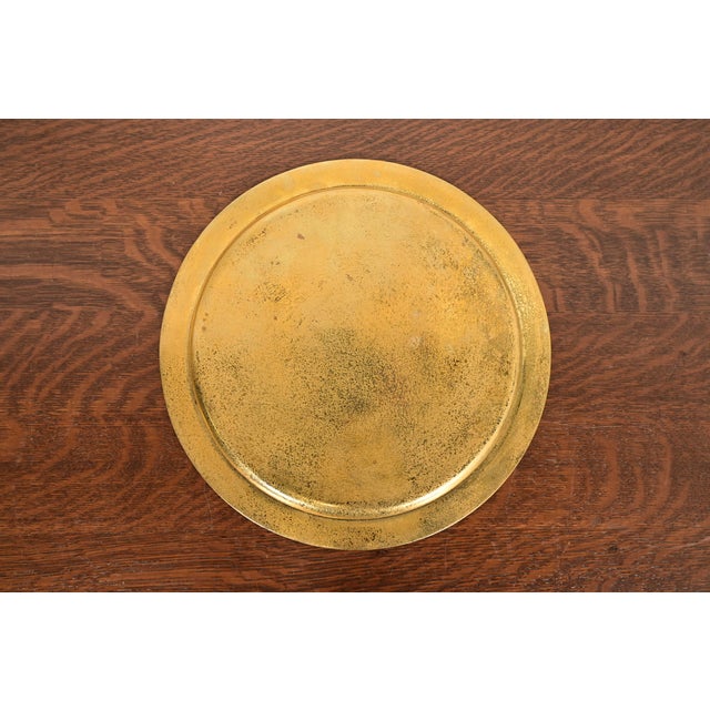 Bronze Tiffany Studios New York Bronze Doré Large Tray With Abalone Inlay For Sale - Image 8 of 11