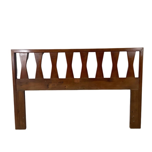 Mid 20th Century Mid-Century Bowtie Walnut Headboard, Full/Queen 60” For Sale - Image 5 of 12