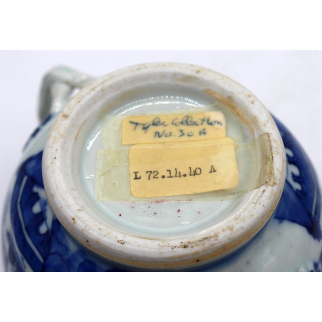 Blue Late 18th-Early 19th Century Blue Canton Chinese Export Covered Posset Pot For Sale - Image 8 of 10