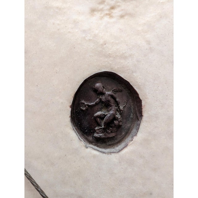 Wood High Relief Marble Plaque of Children With Giltwood Frame - Enrico Braga For Sale - Image 7 of 8