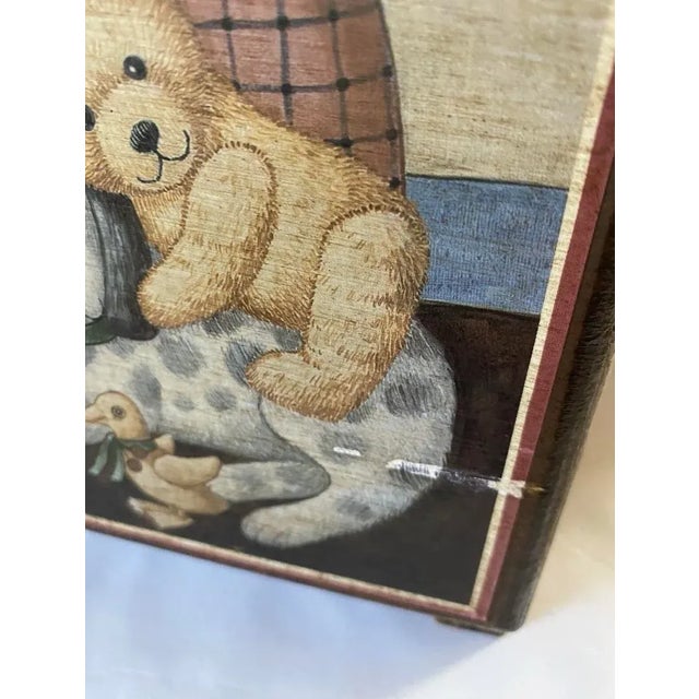 Antique/Vintage Book Caddy Stand Teddy Bear Farmhouse/Cottagecore Kids For Sale - Image 11 of 12