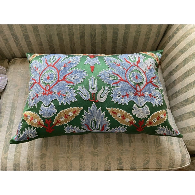 Asian Fine Quality Handmade Embroidery Cushion For Sale - Image 3 of 9