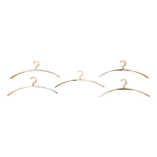 Mid-Century Modern Hollywood Regency Style Brass Coat Hanger, 1960s, Set of 5 For Sale