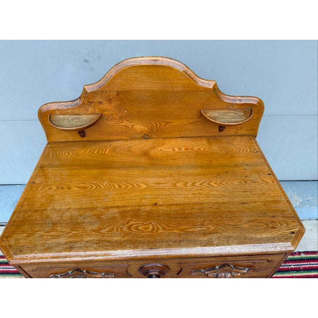 Antique Victorian Chestnut and Walnut Washstand, Lebanon County Pa, Circa 1870 For Sale - Image 12 of 17