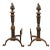 Andirons Antique Brass With Flame Torch Design - A Pair For Sale - Image 4 of 4
