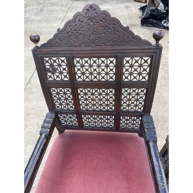 Wood Antique Armchairs in Walnut, 1890s, Set of 2 For Sale - Image 7 of 8